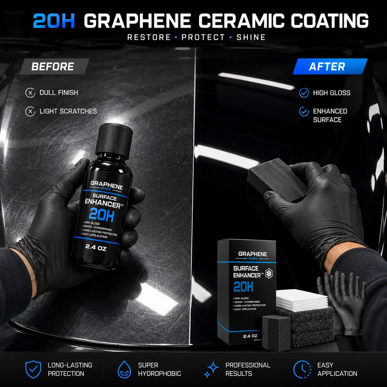 2026 Graphene Ceramic Coating  with Self Healing and UV Track Technology Car Detailing Professionals 10+ Years of Protection