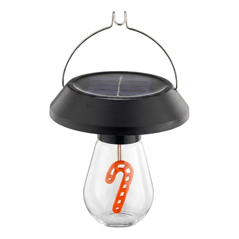 Smart Sensor Solar Camping Lantern Auto At Dusk Vintage Filament Warm Light Hanging Hook Protective Courtyard Light