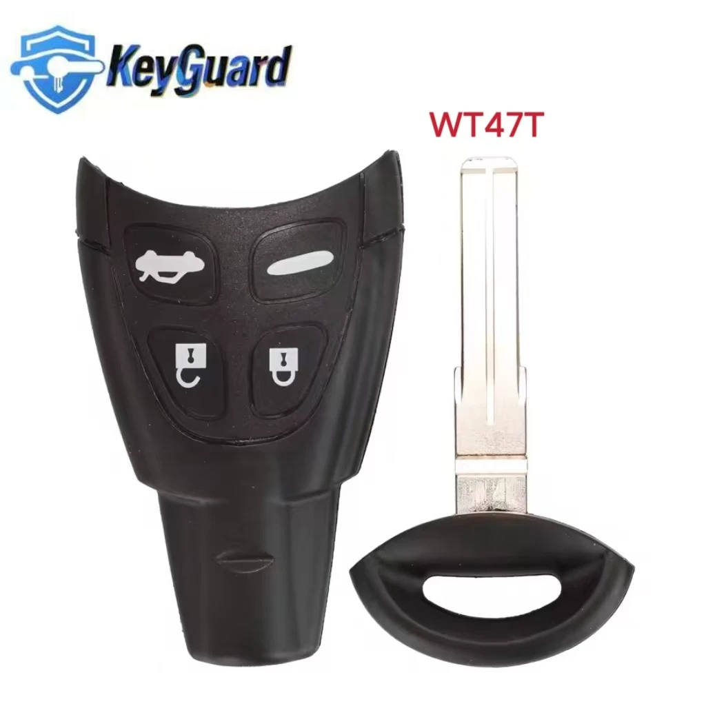 Keyguard inteligente remoto chave do carro caso escudo para saab 93 95 9-3 9-5 2003 2004 2005 2006 2007 2009 2010 wf keyless entrada 4 botões