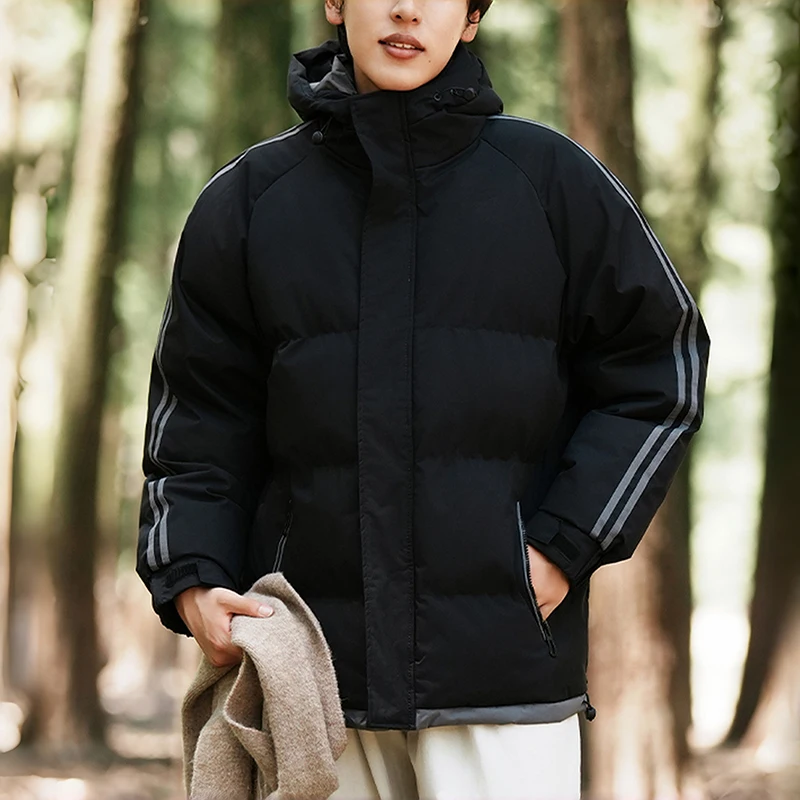 

Men's Cotton Jacket New Winter Style Warm & Windproof Thickened Hooded Cotton Coat Couple Set Trendy Minimalist Cotton Outerwear
