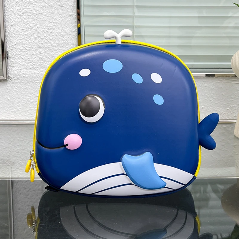 Cute Dolphin Style Backpacks for Kids Boys Girls School Traveling Camping Hard Eggshell Baby Dolphin Backpack for Children Love