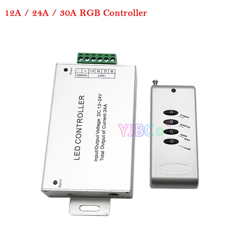 

DC 12V 24V RGB LED Controller 12A 24A 30A RGB Lights Tape Dimmer Switch 4 key Wireless Remote Control for 5050 RGB LED Strip