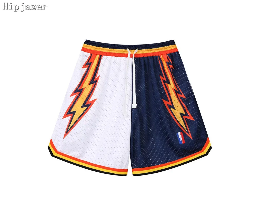 Hipjazer Men  European American Split Joint Slam Hiphop Street   Basketball Shorts With Pocket Training Running Pants