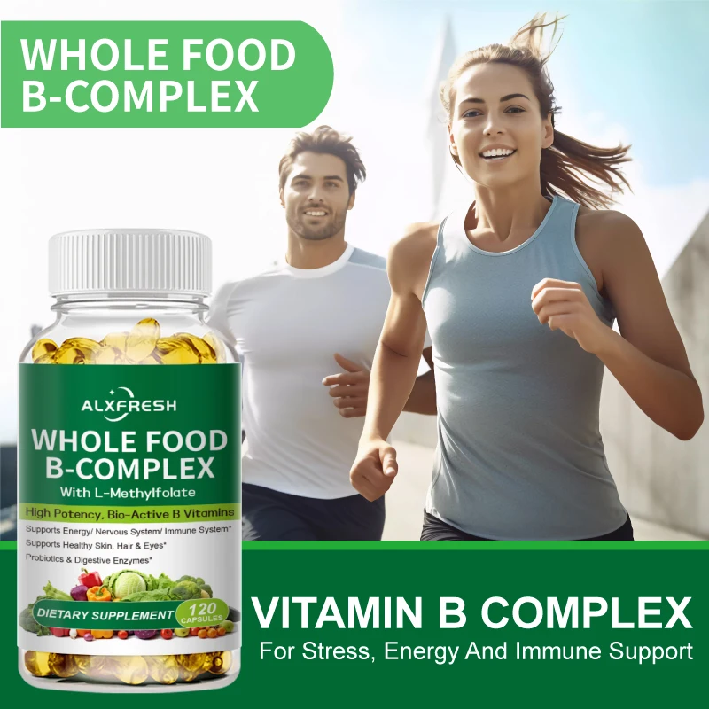 Vitamin B Complex Capsule for Supports the Nervous System Healthy Hair and Eyes Supports Energy Stress & Supports Better Moods