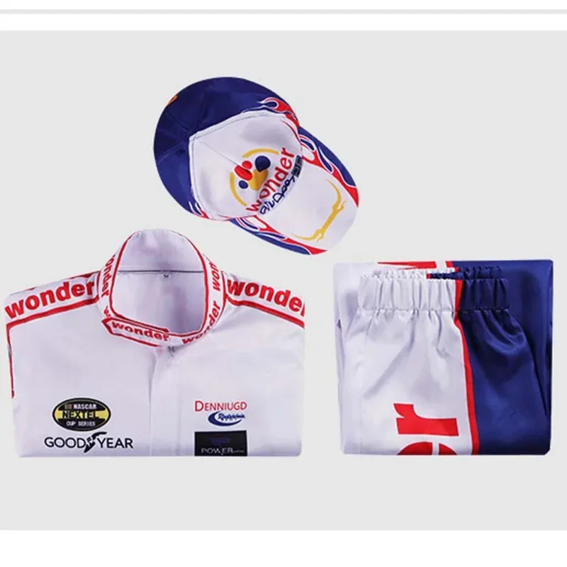 Adult Cycling Taradgar Night Ricky Bobby Cosplay Costume Long Sleeves Shirt Racing Suit with Hat lf[5