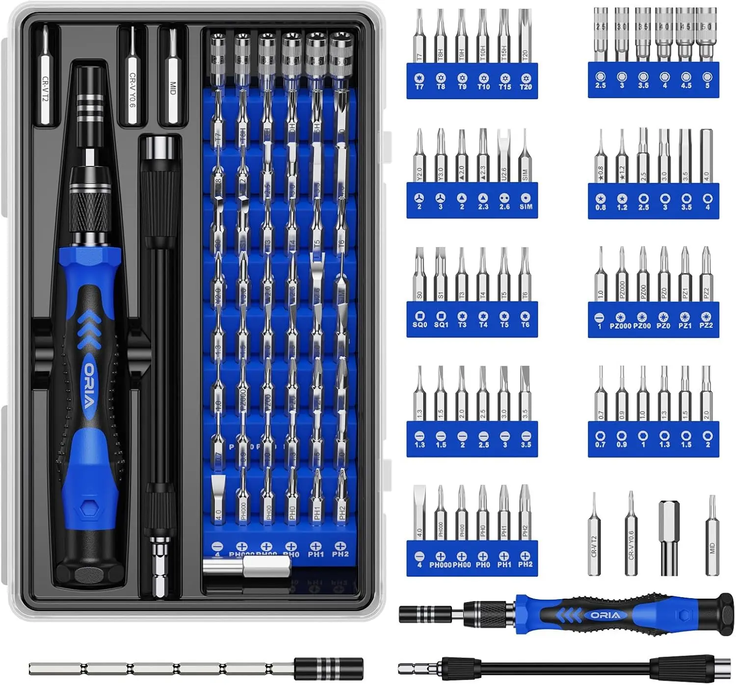 

Precision Screwdriver Set, 61 in 1 Small Screwdriver Set with 57 Precision Bits, Portable Repair Tool Kit, Magnetic Screw Driver