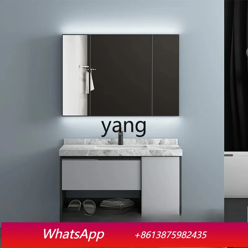 

LH Solid Wood Bathroom Cabinet Mirror Cabinet Set Combination Bathroom Hotel Wash Table