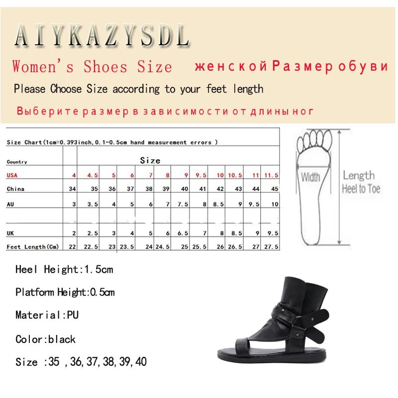 AIYKAZYSDL Gothic Sandals Women Flat Sandals High Top Ankle Bootie Summer Boots Open Toe Cut Out Shoes Female Flat Heels 2022