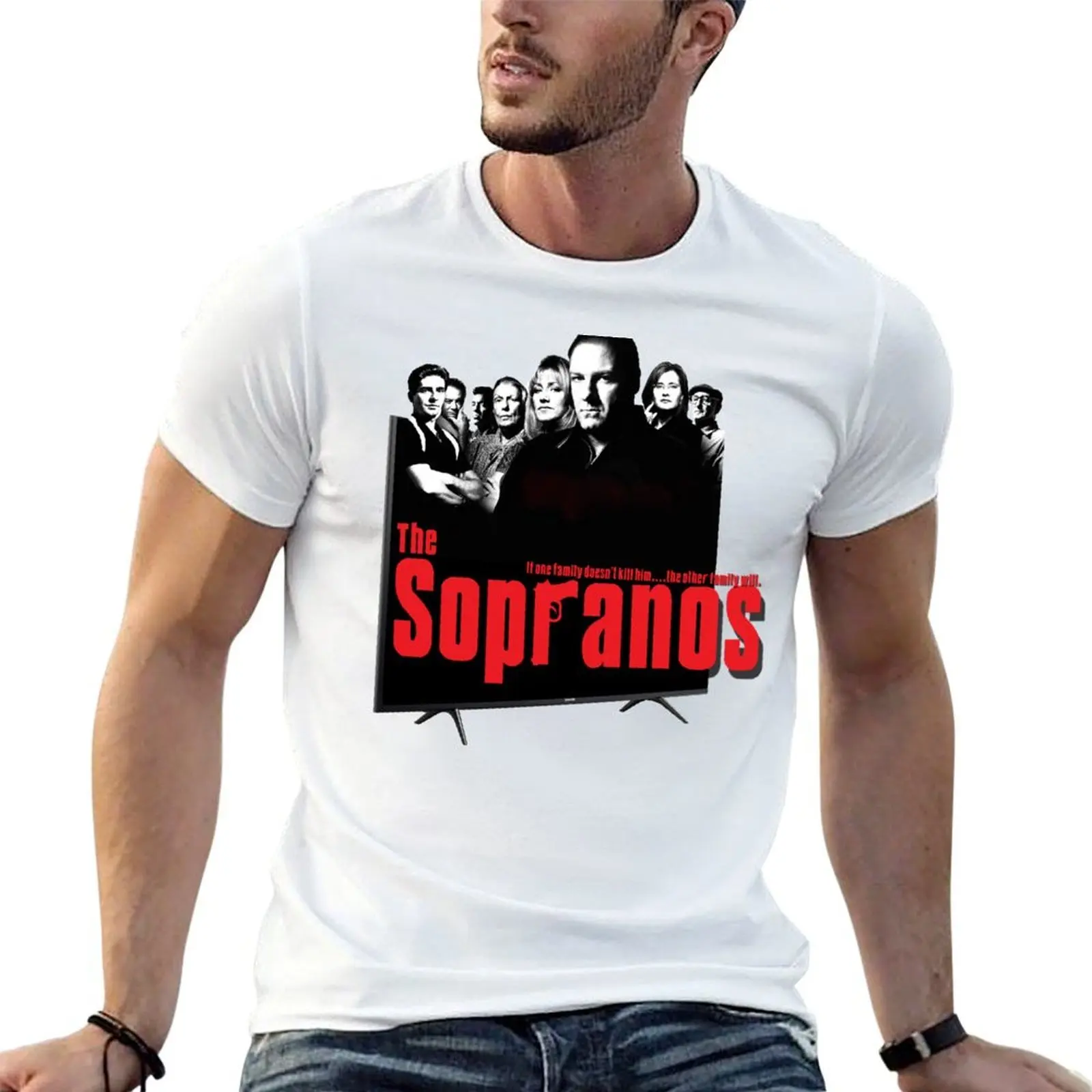 

The Sopranos- 3-D Pop out T.V T-Shirt mens graphic t shirts t shirts for man pack white T-Shirt