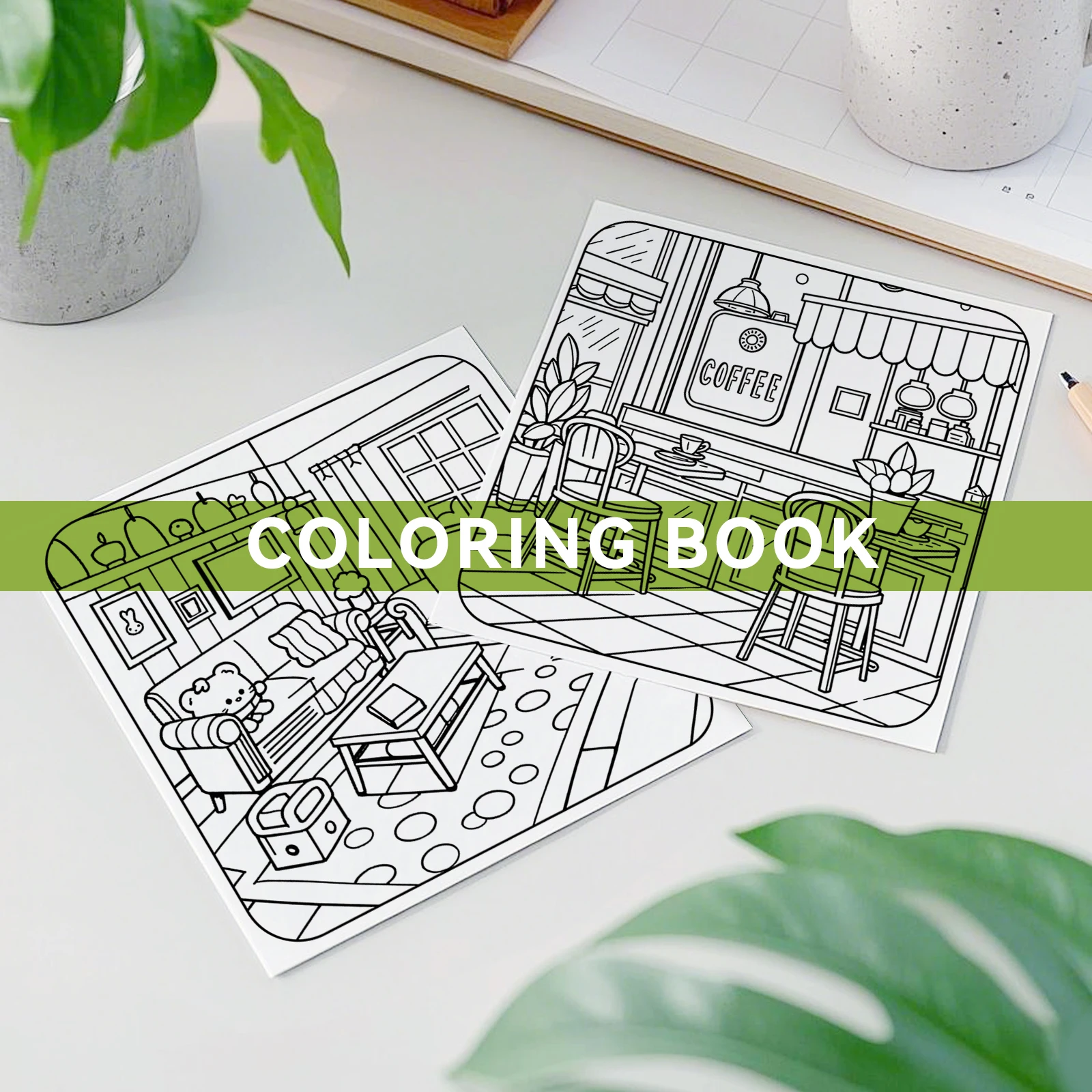 Libro da colorare ad angolo accogliente per adulti e adolescenti Regalo perfetto carino e accogliente per il giorno dei bambini Libro da disegno con pittura divertente e rilassante