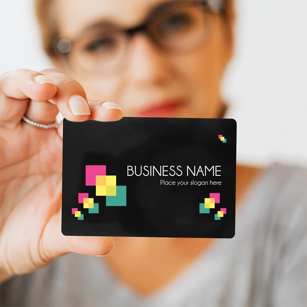 Tarjetas de visita de Metal, hojas de aluminio en blanco, placas de identificación grabadas, tarjeta de visita de Metal portátil práctica, 100 Uds.