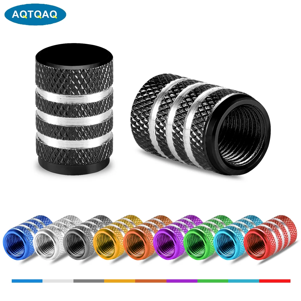 

AQTQAQ 4Pcs/Set Universal Tire Stem Valve Caps Aluminium Car Dustproof Cap Tire Wheel Stem Air Valve Caps for Motorcycle Bicycle