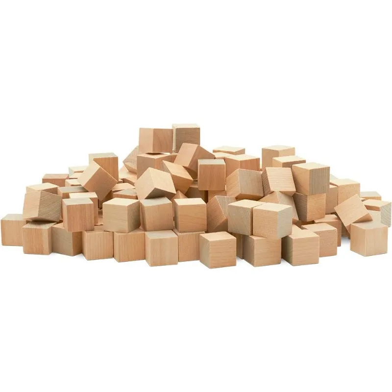 

3/4 Inch Unfinished Wood Blocks for Crafts, Pack of 2000 Wooden Cubes, Plain Wooden Blocks for Baby Shower,