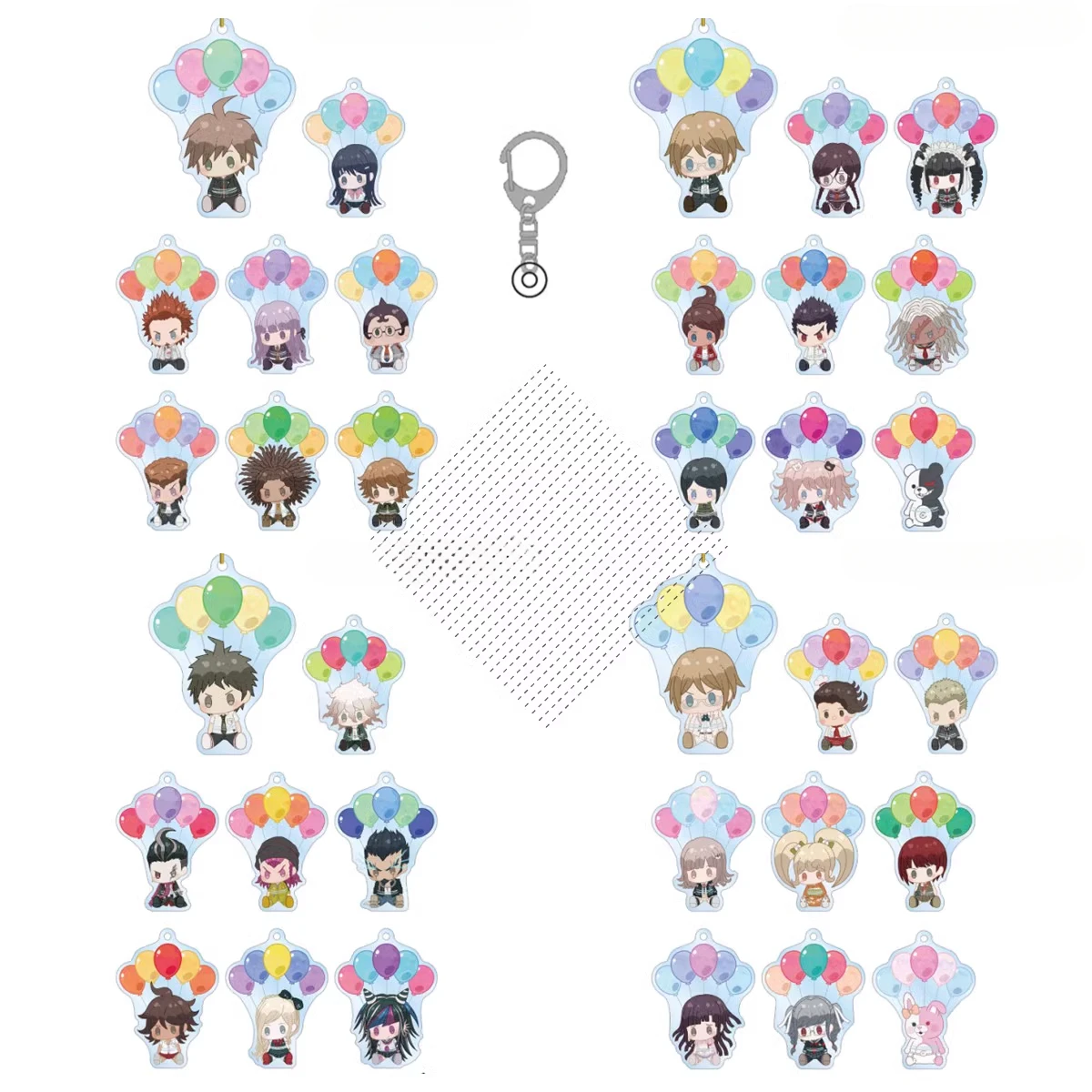 Game V3 Ouma Kokichi Shuichi Saihara Nanami Chiaki Akamatsu Kaede Keychain Doll Anime Acrylic Keyring Pendant for Gift