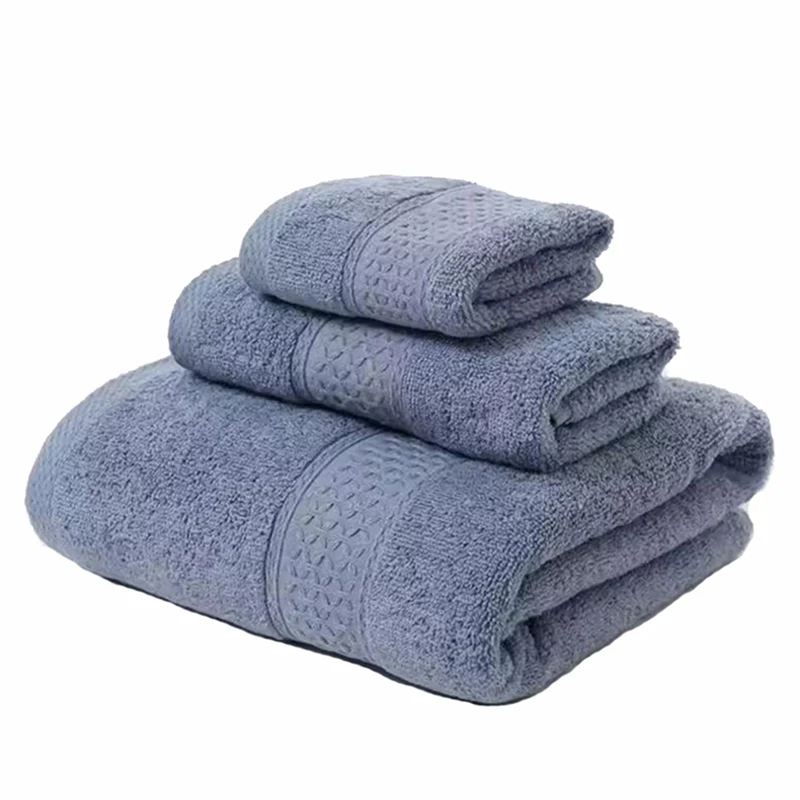 3pcs Ultra Soft Luxurious Cotton Towel Set Highly Absorbent Bath Towel Hand Towel Washcloth Home Bathroom Accessories
