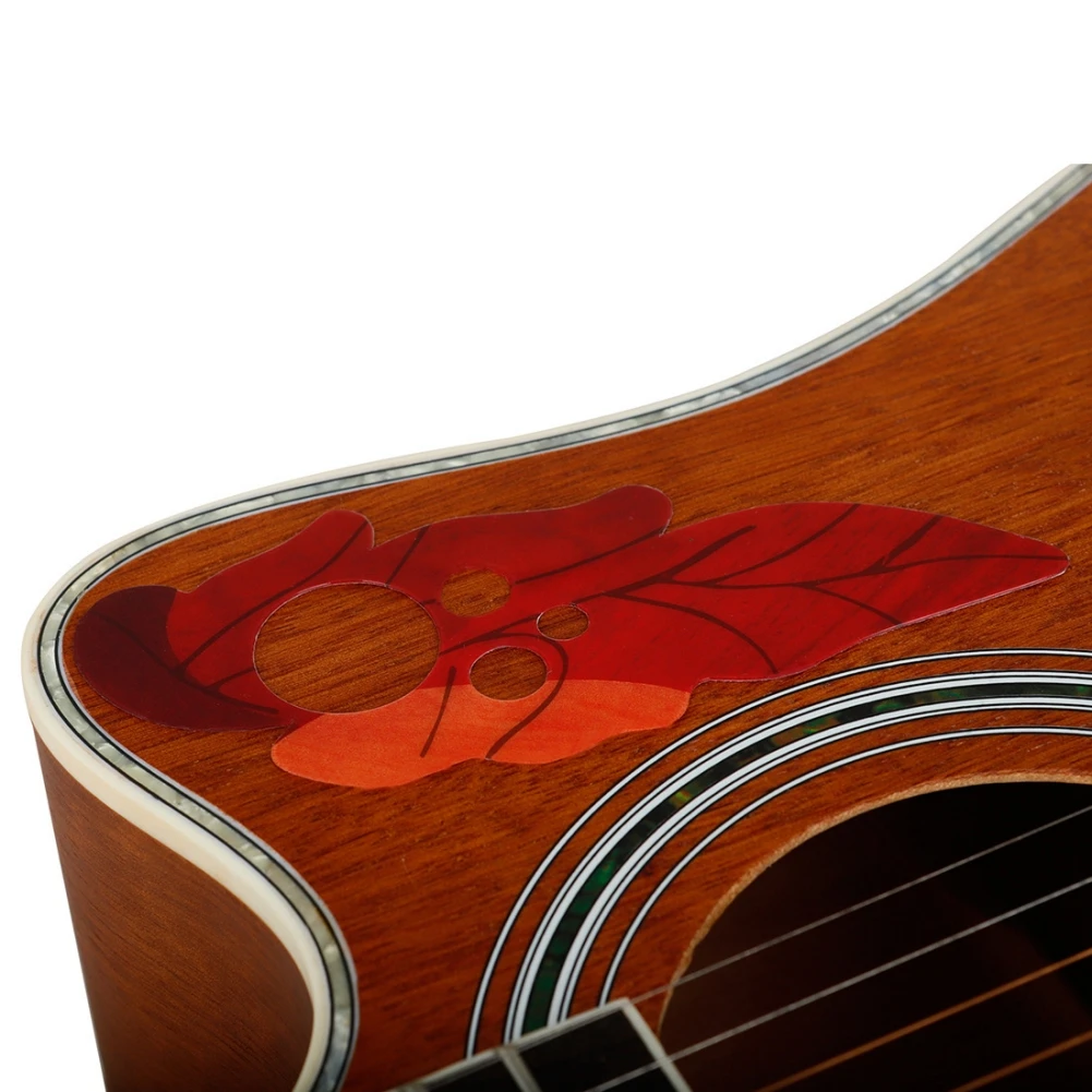 1Set Guitar Sound Hole Sticker Practical Acoustic Guitar Pickguard Scratch Plate Grape Leaf Shape Sound Hole Sticker Accessories