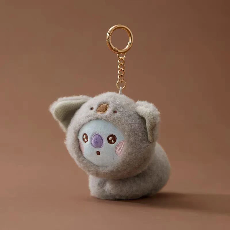 Linefriends Bt21 Baby Zoo سلسلة الجيل الثاني على ظهره قلادة سلسلة مفاتيح قطيفة على ظهره قلادة تزيين مقتنيات الهدايا