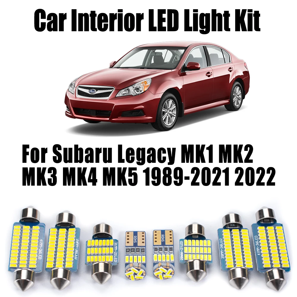 

For Subaru Legacy MK1 MK2 MK3 MK4 MK5 1989- 2020 2021 2022 Car License Plate Bulbs LED Interior Reading Map Door Trunk Light Kit