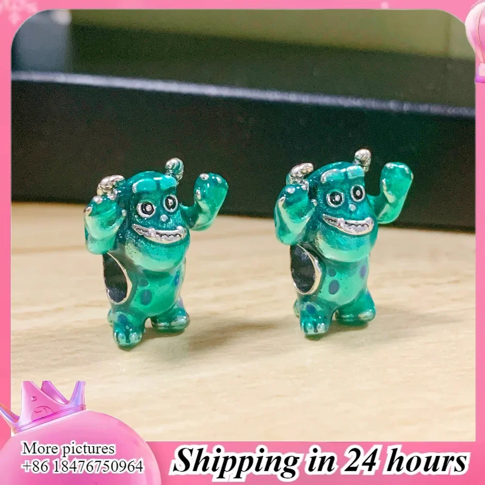 Pandora Beads Commemorative Green Haired Monster String Decoration with Full Drop Glue Beads 3D Cartoon Personalized Jewelry