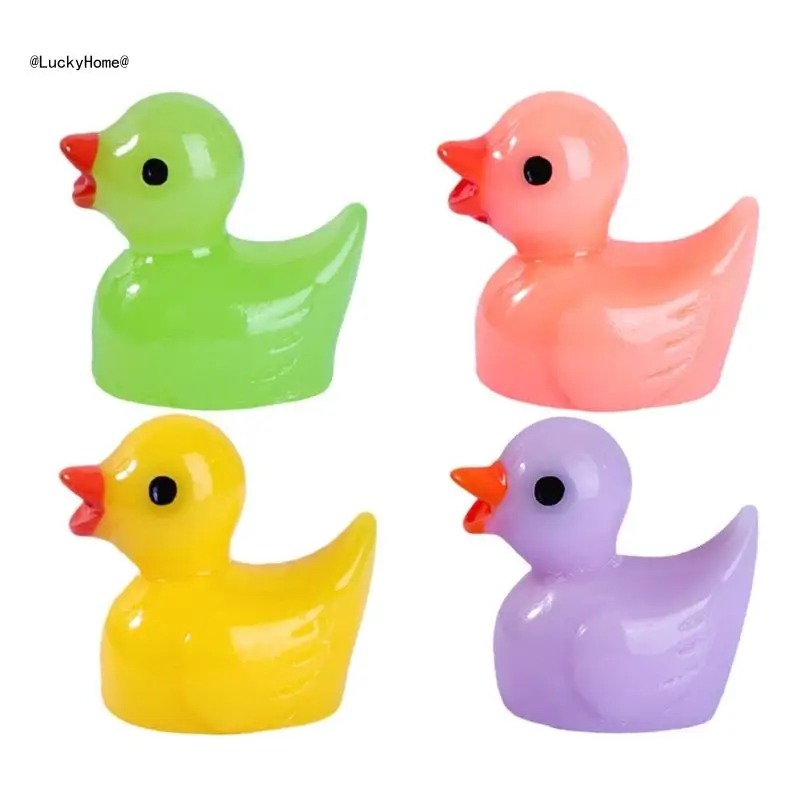 Pack of 100 Little Ducks Assorted Colors Miniature Figures for Garden Landscape 11UA