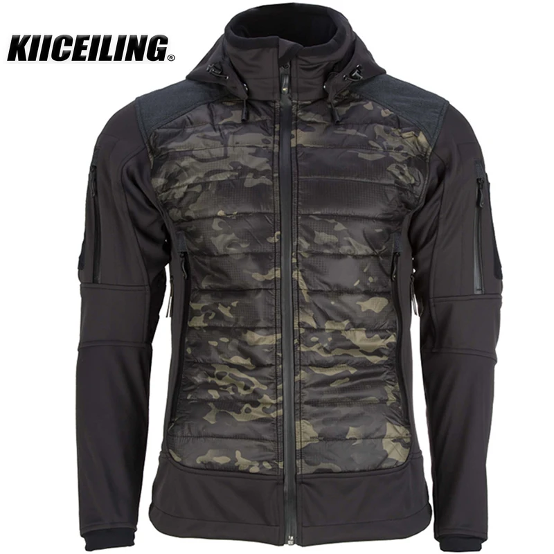 

KIICEILING Softshell Tactical Jackets For Men Spring And Autumn Hiking Hunting Fishing Warm Waterproof Windbreaker Coats Women