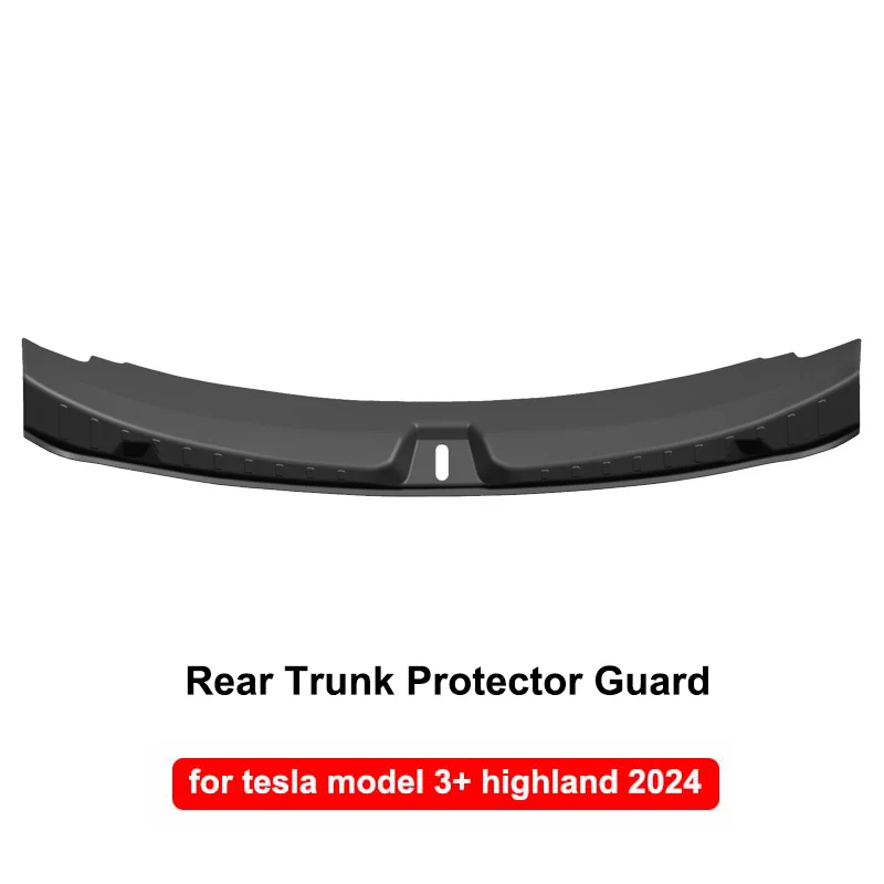 For Tesla New Model 3+ Highland 2024 Rear Trunk Cargo Threshold Strip TPE Guard Metal Back Sill Anti Scratch Protection Cover