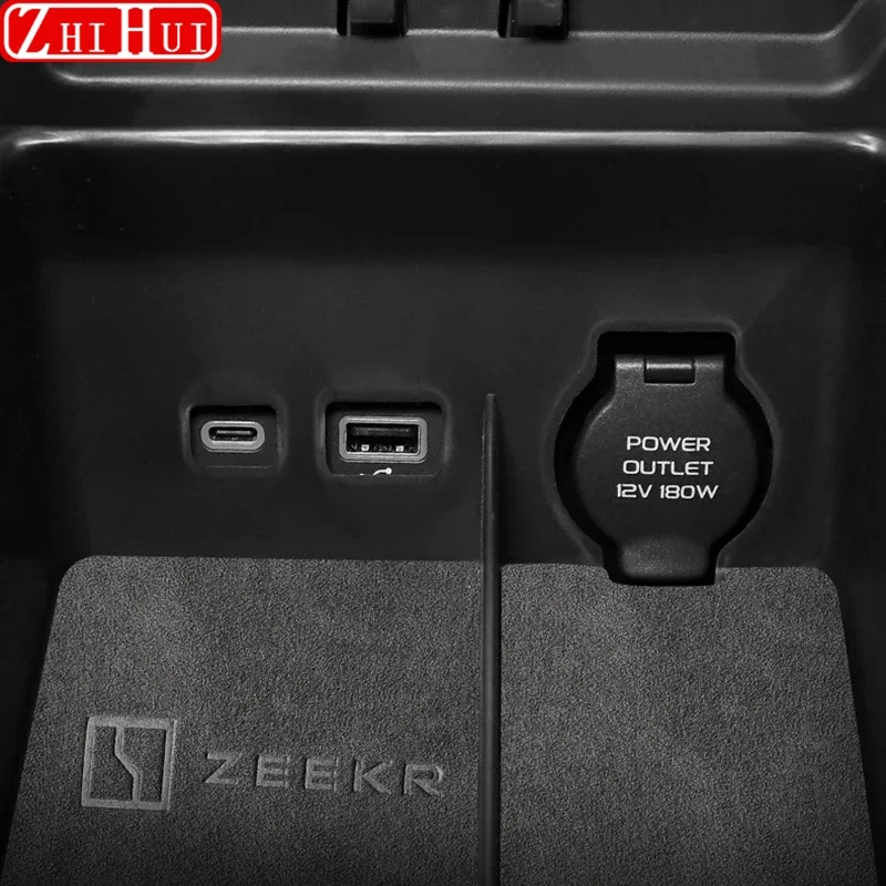 For Zeekr 001 2024 2021-2023 Car Styling Suede Central Control Armrest Box Storage Pad Storage Box Auto Modification Accessories