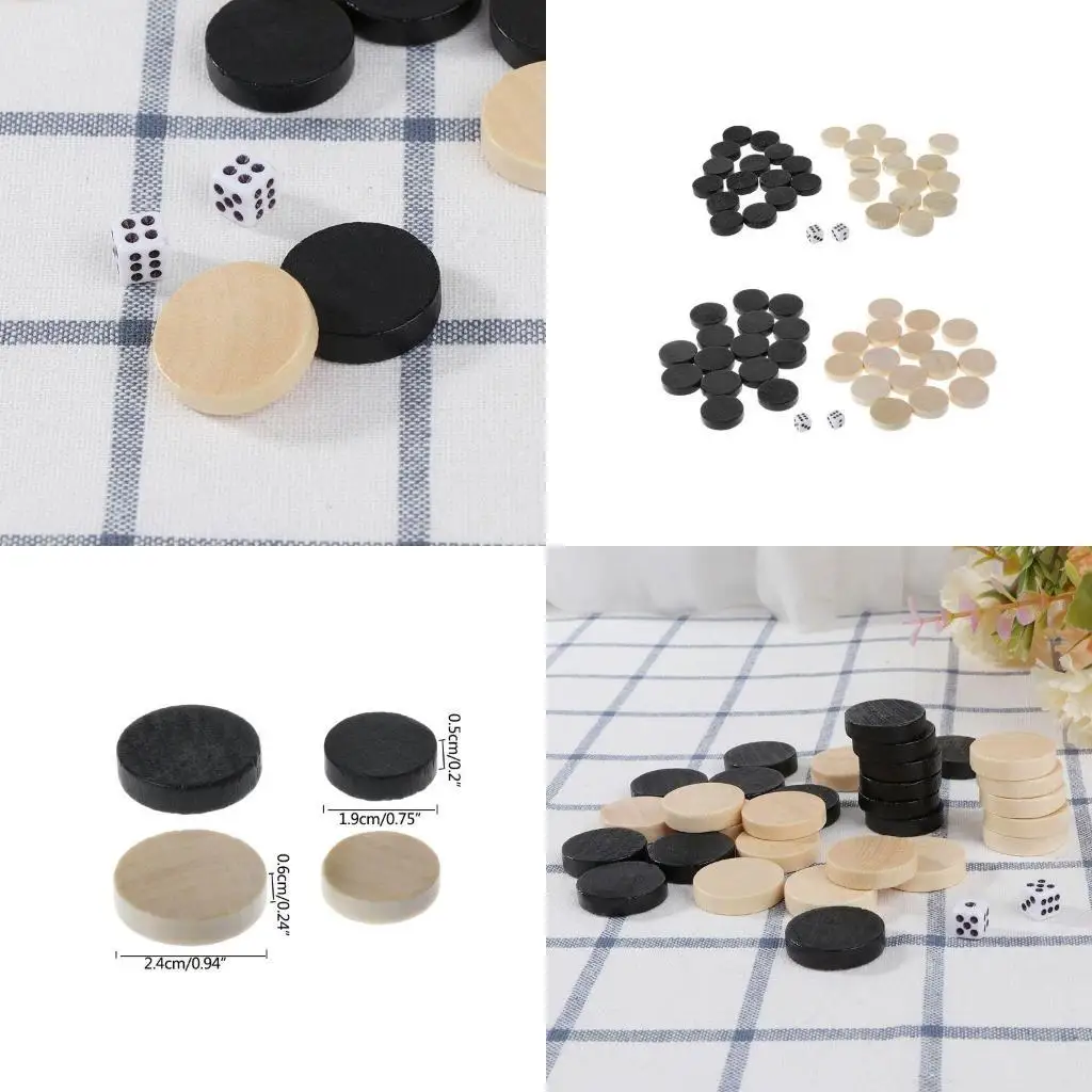 

652f 30pcs деревянные черновики шахматные кусочки для шахмат