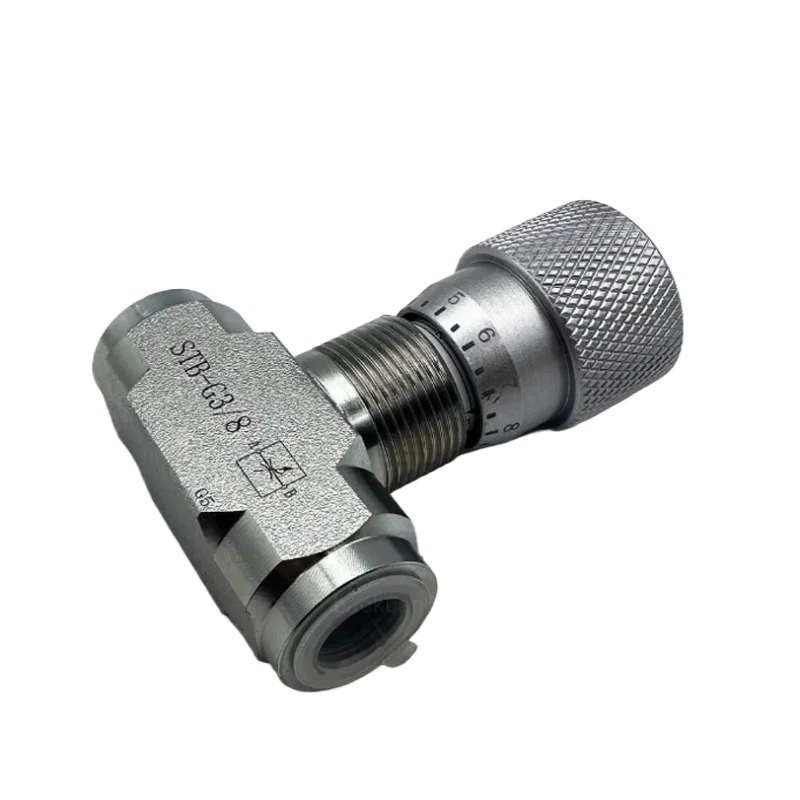 T Type Hydraulic Throttle Flow Control Valve G1/4 G3/8 G1/2 G3/4 G1 Adjustable Pipeline Fluid Speed Regulating Valve