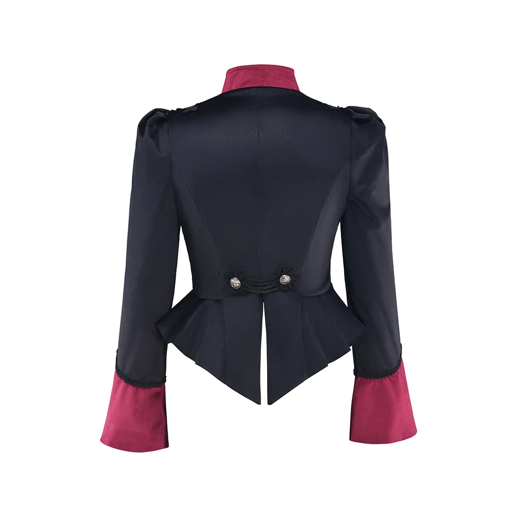 Women's Victorian Steampunk Renaissance Blazer Jacket Medieval Vintage Gothic Edwardian Jacket Long Sleeve Coat Top Costume view 4