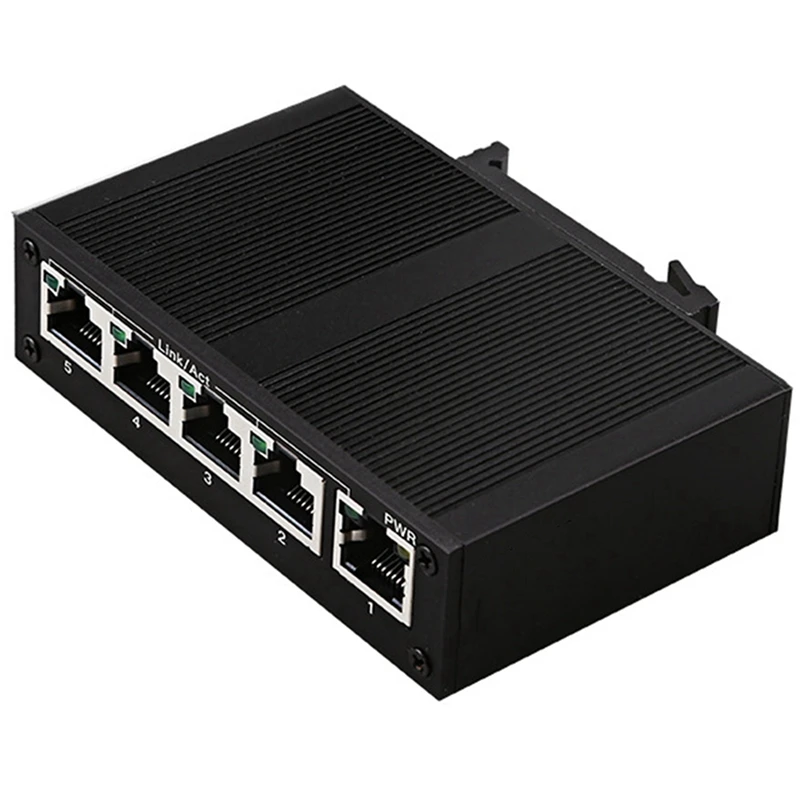 4X 5 Port 100Mbps Network Switch Ethernet Industrial Grade Switch Unmanaged Rail Type Industrial Network Splitter