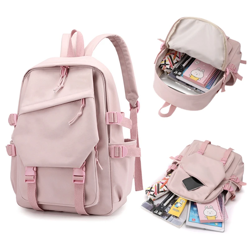 

Waterproof Teenage Bookbag Nylon Rucksack Trendy Girls Travel Backpack Student Large Capacity Laptop Schoolbag Outdoor Backpack