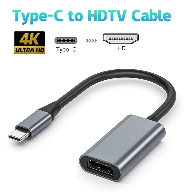 USB Type C To HDMI-compatible Cable Adapter Type C 4K USB 3.1 HDTV Converter Cable For TV Projector PC Macbook Pro Laptop Tablet