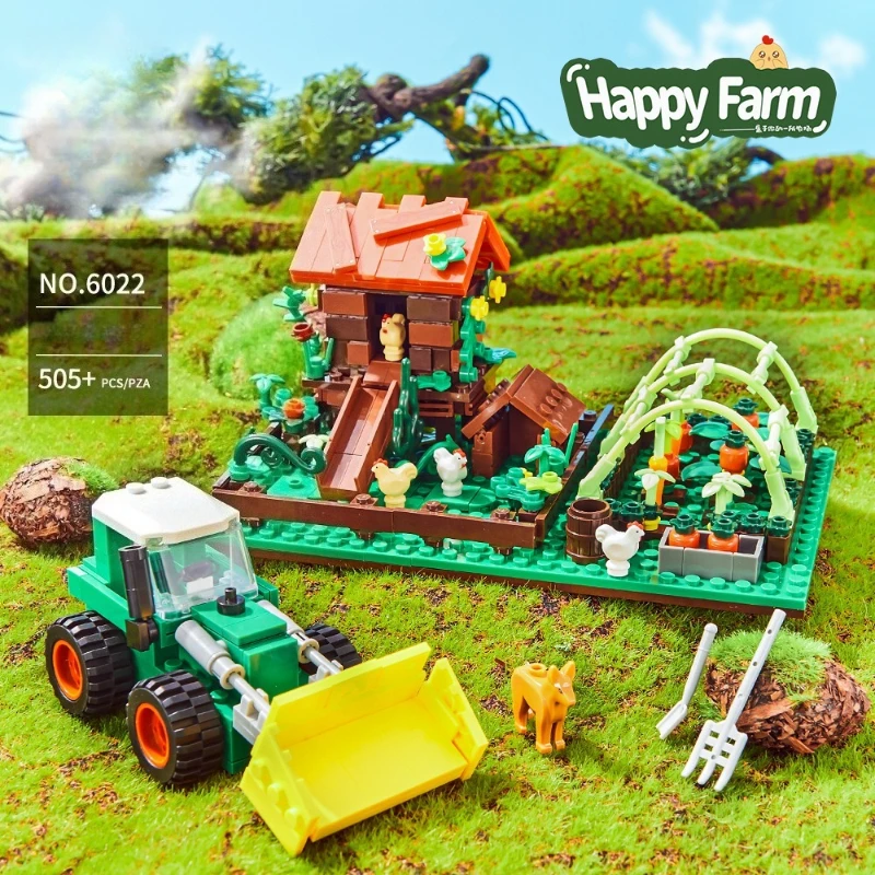 

Farm chicken coop educational children's building blocks, parent-child interactive assembly toys