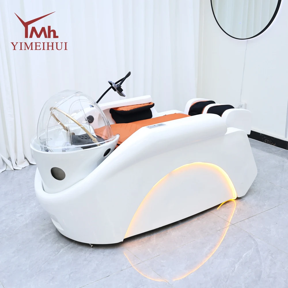 Luxury Automatic Electric Spa Head Water Therapy Shampoo Bed Hair Washing Massage Shampoo Bed with Bowl Steamer