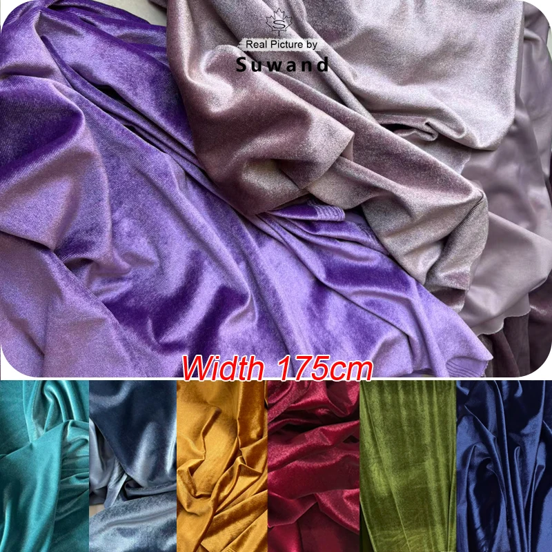 نسيج مخملي ناعم مع ثنية ممتازة للفستان الرسمي وخلفيات التصوير الفوتوغرافي وستائر تزيين حفلات الزفاف مادة ذاتية الصنع #1