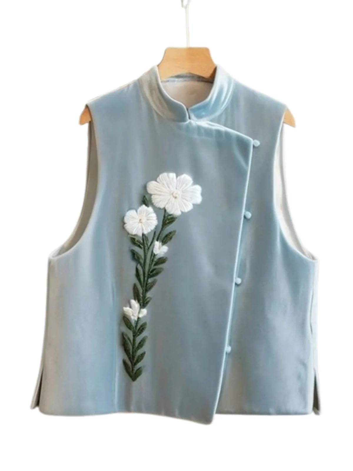 New Chinese Sle Embroidered Velvet Jaet Women's Beautiful Top Heavy Design Small ence Commute Art Loose Fit ort