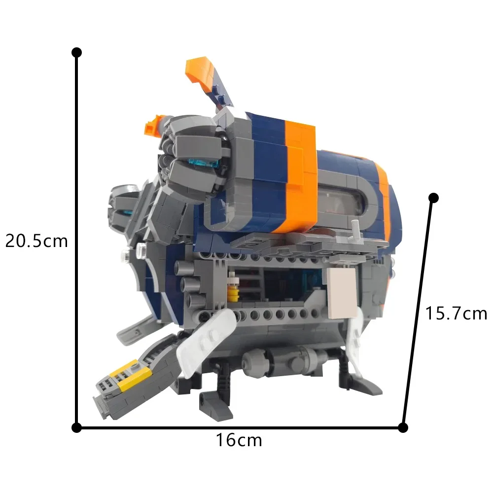 MOC-décennie s de construction sous-marin Blue Fox, plongée en haute mer, modèle SubnauFIFA, exploration sous-marine, briques de soleil, jouets pour enfants, cadeau