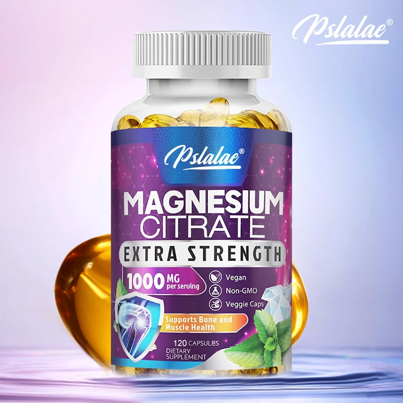 Magnesium Citrate Capsules 1000 Mg - Maximum Absorption for Muscle, Nerve, Bone and Heart Health Gluten Free, Non-GMO