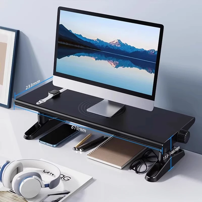 

Регулируемая по высоте подставка для монитора с USB-зарядкой и док-станцией, кронштейн для офисного стола, настольный держатель для экрана.