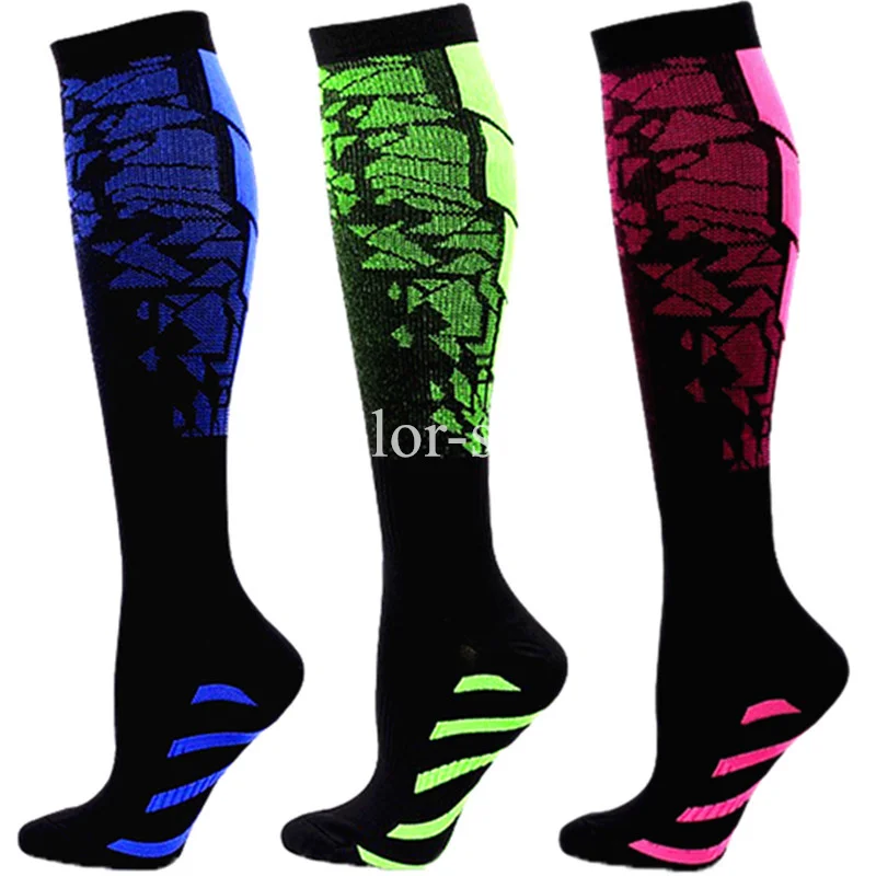 3 Pairs Pack Compression Socks Graduated Crossfit Training Running Recovery Cycling Travel Socks Men Women Running Sports Socks