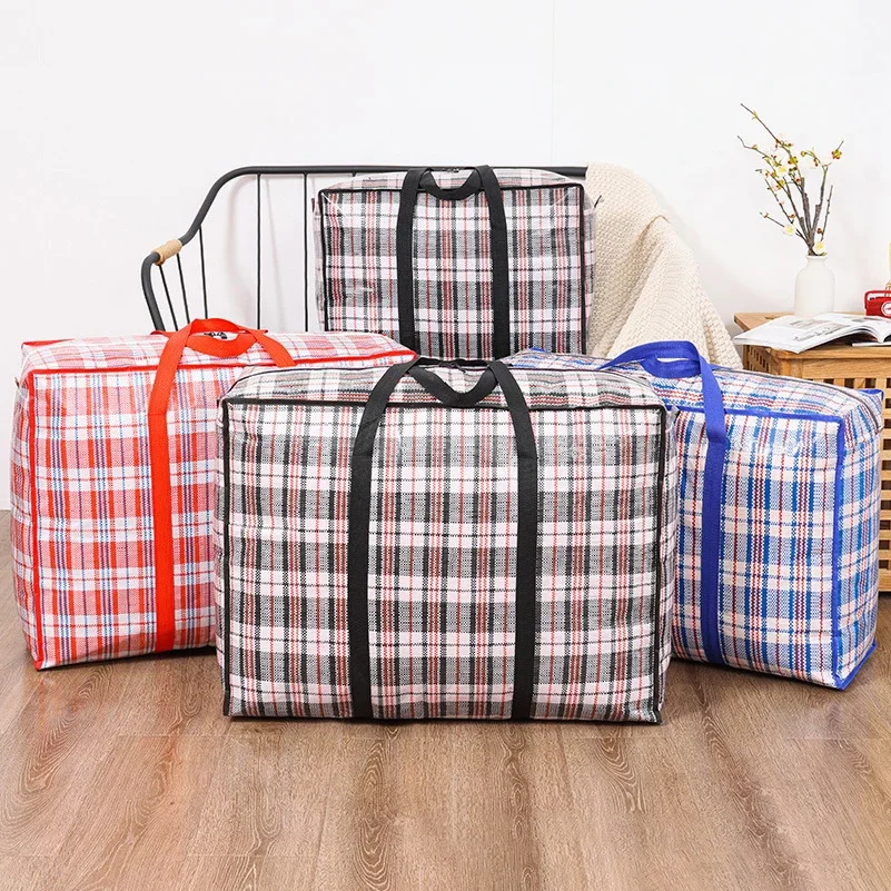 Large capacity moving Foldable move house woven bag waterproof luggage storage bag thickened multifunctional travel bag