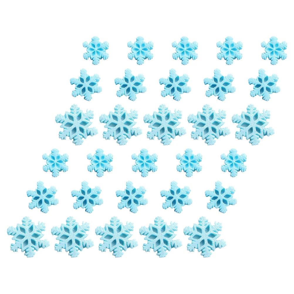 

50 Pcs DIY Craft Home Decoration Mini Resin Snowflakes (blue) (large 25cm*10+medium 2cm*15+small 15cm*25) 50pcs Xmas