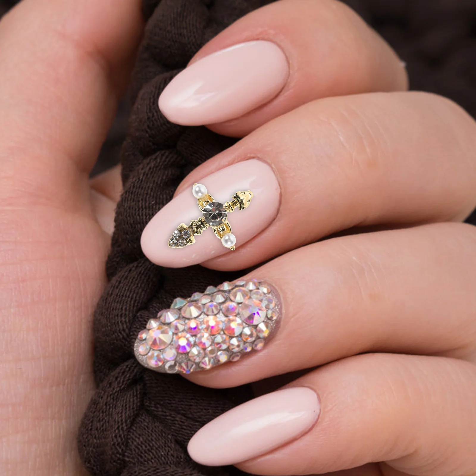 10 قطعة مثقاب الأظافر الصليب السحر لمستلزمات فن الأظافر سبائك معدنية ترصيع الزخرفية مانيكير DIY تصميم أداة الملحقات