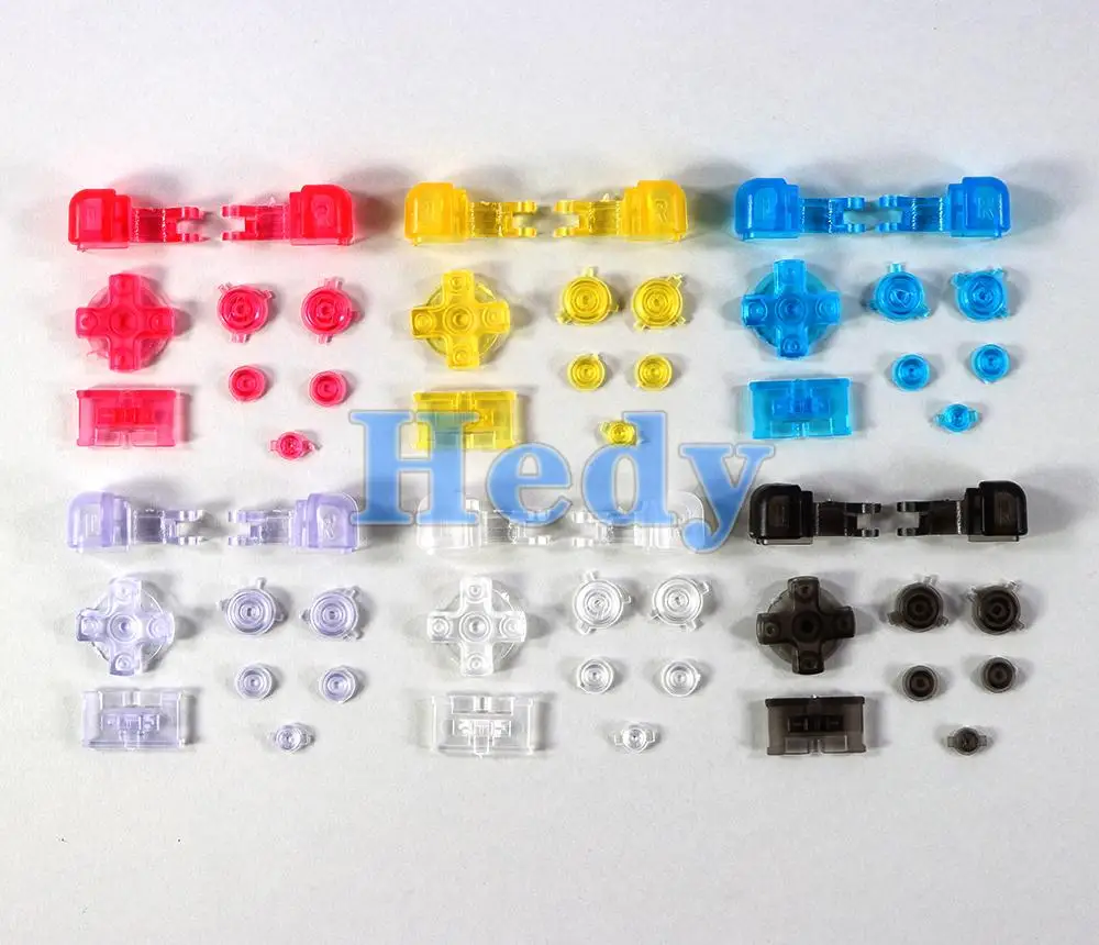 Set di chiavi per pulsanti di ricambio 2Set per GameBoy Advance SP GBA SP Set completo R L A B pulsanti d-pad tinta unita traslucido trasparente