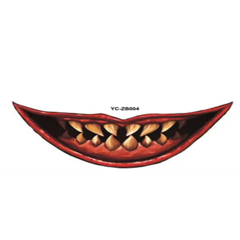 Halloween Horror Mouth Sticker Makeup Party Waterproof Tattoo Stickers Devil Costume Cosplay Accessories