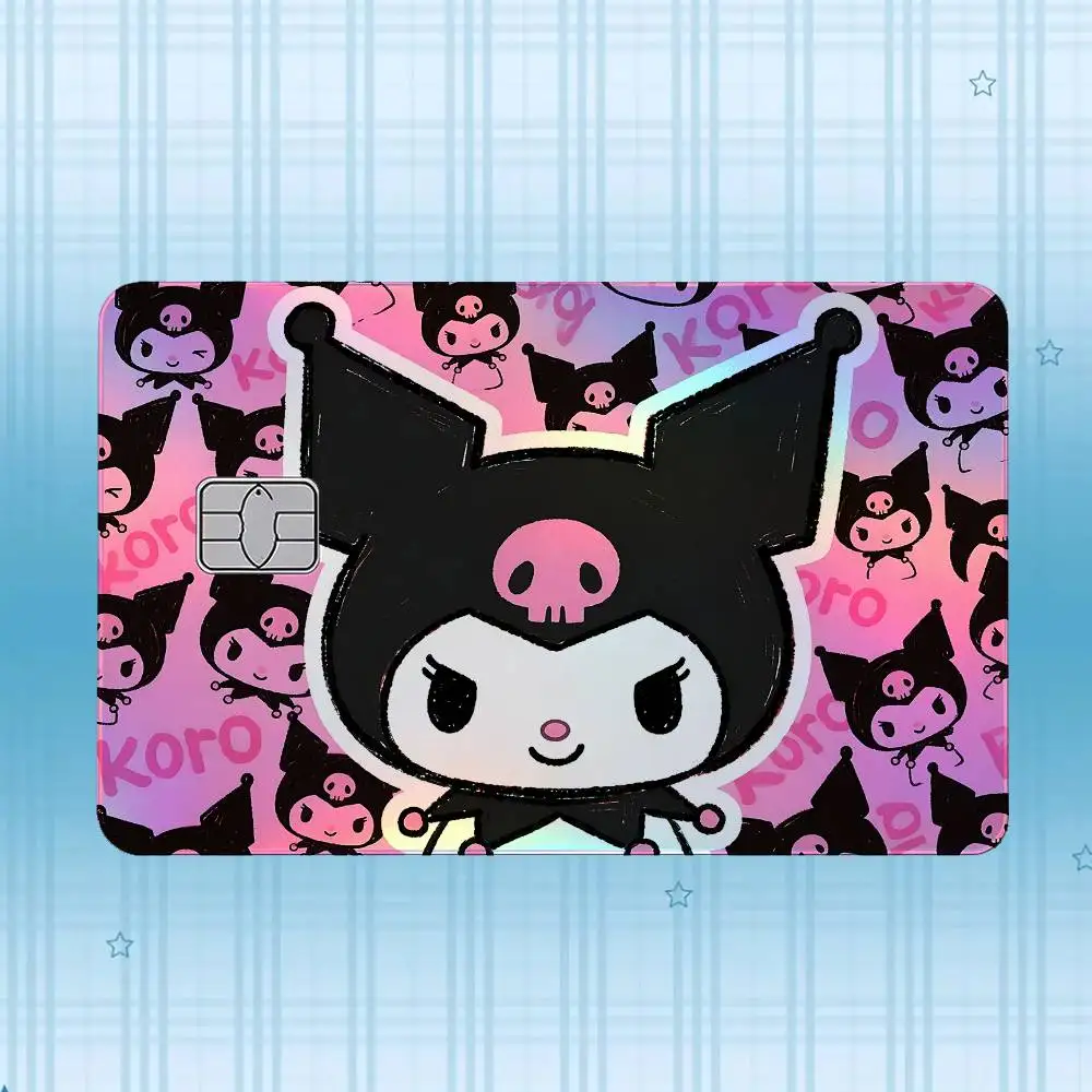 K-Kuromi Laser-Hologramm-Karten-Skin-Aufkleber für Kredit- und Debitkarten – 4 Stück/Set, wasserfester, kratzfester Schutz – Detail 5