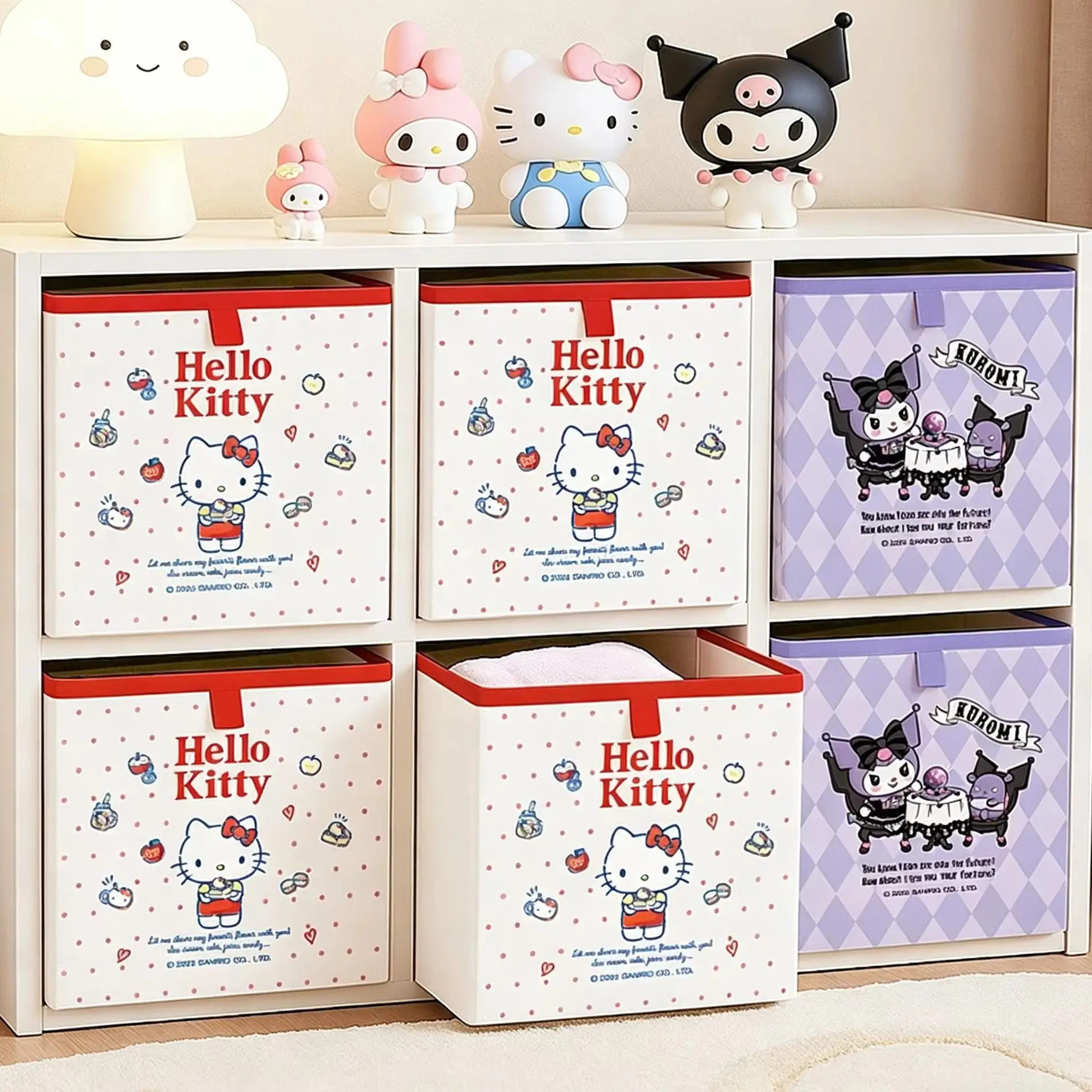 Sanrio Aufbewahrungstasche, faltbarer Aufbewahrungskorb, für Zuhause, Büro, Schule, für verschiedene Szenarien, Aufbewahrungsbox für Kleidung, Schreibwaren und verschiedene Gegenstände