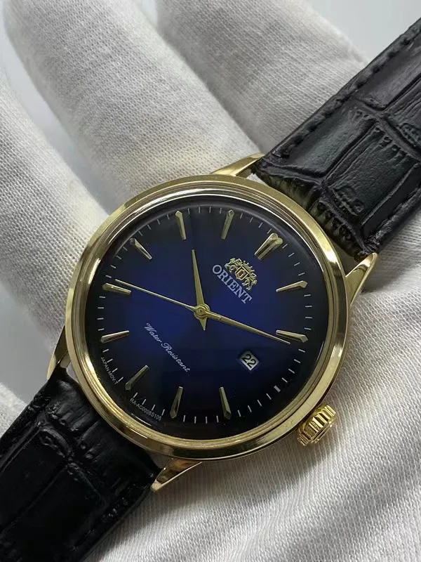 ساعة كوارتز عصرية مقاومة للماء ، حزام عالي الجودة ، مرآة فقاعات ، جديدة ، من نوع Orient