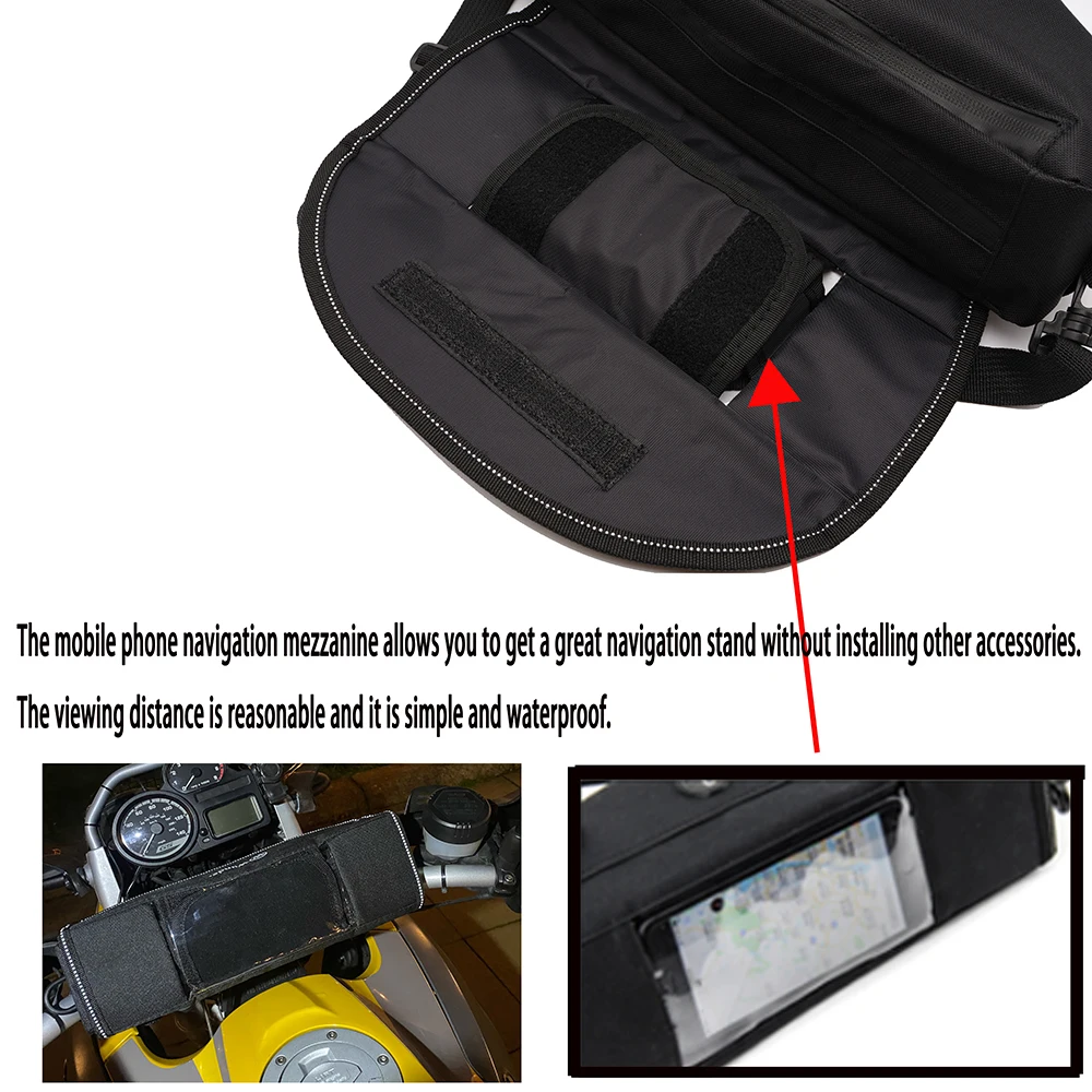 For BMW R1200rt R1250rt R1100rt R1150rt R850rt Waterproof Handlebar Travel Bag Phone GPS Saddle Handle Bar Bag Accessories